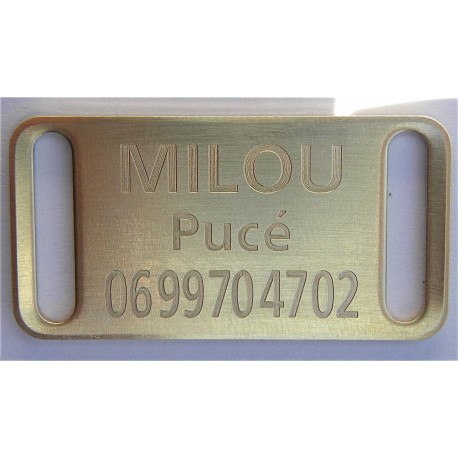 Plaque identification chien petit modele en laiton