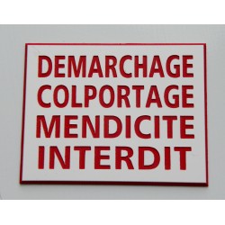 STICKERS DEMARCHAGE COLPORTAGE MENDICITE INTERDIT