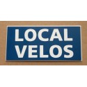 Plaque adhésive "LOCAL VELOS"  bleue