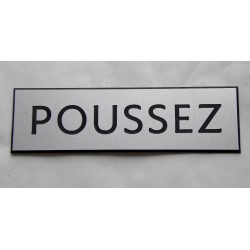 plaque adhésive "POUSSEZ" argenté