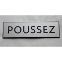plaque adhésive "POUSSEZ" argenté