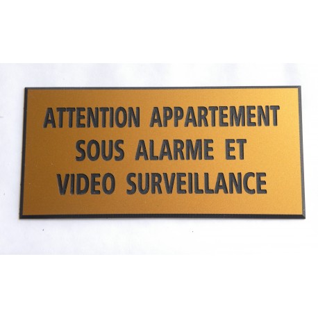 Plaque adhésive ATTENTION APPARTEMENT SOUS ALARME ET VIDEO SURVEILLANCE