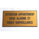 Plaque adhésive ATTENTION APPARTEMENT SOUS ALARME ET VIDEO SURVEILLANCE