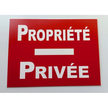 Plaque adhésive "PROPRIÉTÉ PRIVÉE" rouge