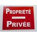 Plaque adhésive "PROPRIÉTÉ PRIVÉE" rouge
