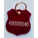 Médaille gravée insigne police rouge pour grand Chien gravure 2 faces