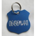 Médaille gravée insigne police bleu pour grand Chien gravure 2 faces