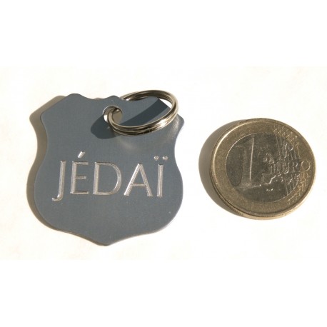 Médaille gravée insigne police argentée pour grand Chien gravure 2 faces