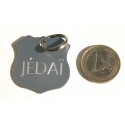 Médaille gravée insigne police argentée pour grand Chien gravure 2 faces