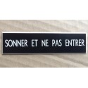 plaque adhésive "SONNER ET NE PAS ENTRER" noire