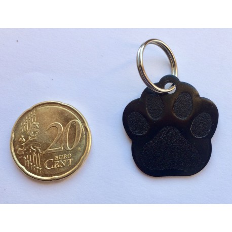 Médaille "patte" noire pour petit et moyen chien gravure 1 face