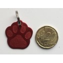Médaille "patte" rouge pour petit et moyen chien gravure 1 face