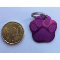 Médaille "patte" violette pour petit et moyen chien gravure 1 face