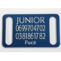 Plaque identification chien bleu grand modele gravure offerte