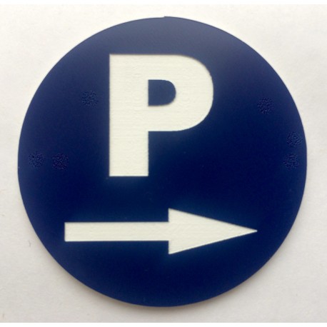 Panneau "PARKING+FLECHE À DROITE" Ø 15 cm 20 cm 30 cm