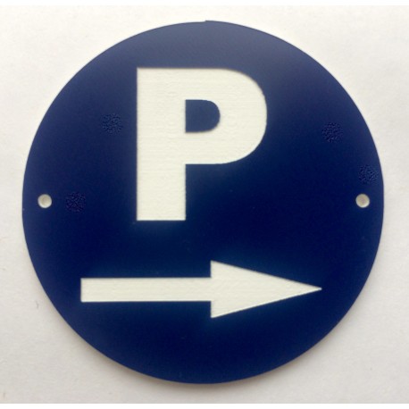 Panneau "PARKING+FLECHE À DROITE" Ø 15 cm 20 cm 30 cm