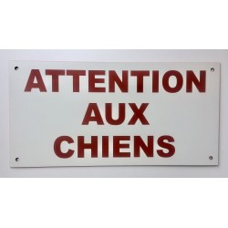 Plaque ATTENTION AUX CHIENS 75x150 mm