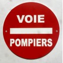 Panneau VOIE POMPIERS Ø 15 cm 20 cm 30 cm