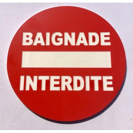 Panneau circulaire BAIGNADE INTERDITE Ø 15 cm 20 cm 30 cm