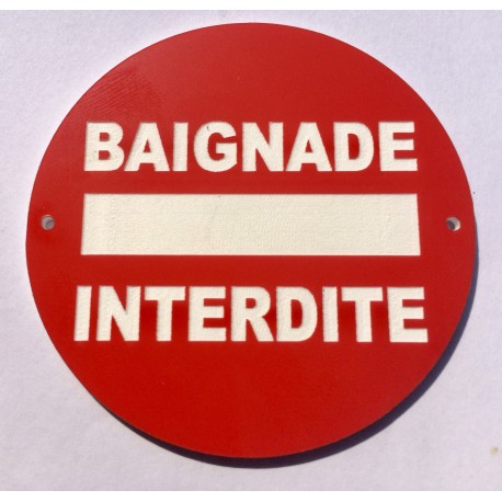 Panneau circulaire BAIGNADE INTERDITE Ø 15 cm 20 cm 30 cm