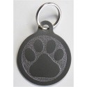 Médaille "patte" ronde argenté pour grand Chien gravure 1 face