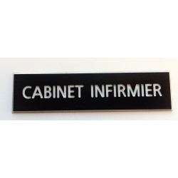 plaque adhésive "CABINET INFIRMIER" noire