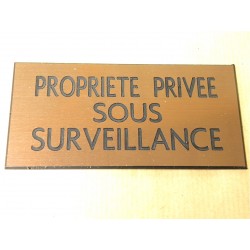 plaque adhésive "PROPRIETE PRIVEE SOUS SURVEILLANCE" couleur cuivre