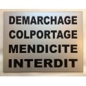 PANCARTE DEMARCHAGE COLPORTAGE MENDICITE INTERDIT 200 X 300 MM