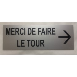 plaque adhésive "MERCI DE FAIRE LE TOUR"  format 29 x 100 mm