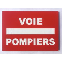 Plaque VOIE POMPIERS rouge