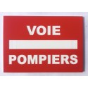 Plaque VOIE POMPIERS rouge