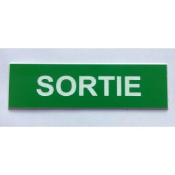 plaque adhésive "SORTIE" verte