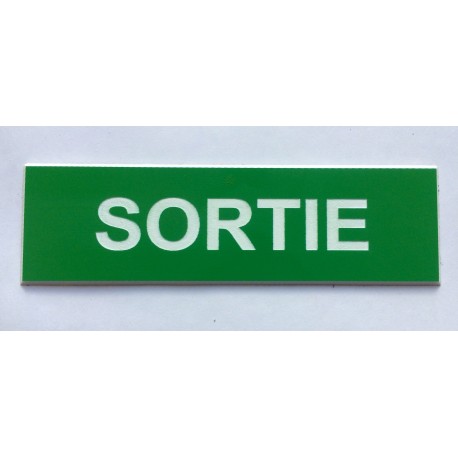 plaque adhésive "SORTIE" verte