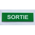 plaque adhésive "SORTIE" verte