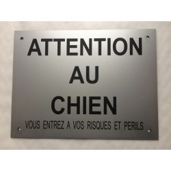 pancarte "ATTENTION AU CHIEN"  finition biseautée format 30 x 40 cm 2