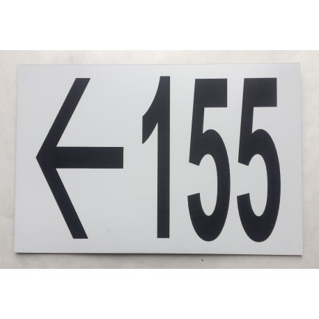 NUMERO DE RUE (3 chiffres) + FLECHE à GAUCHE blanc personnalisée