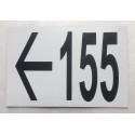 NUMERO DE RUE (3 chiffres) + FLECHE à GAUCHE blanc personnalisée