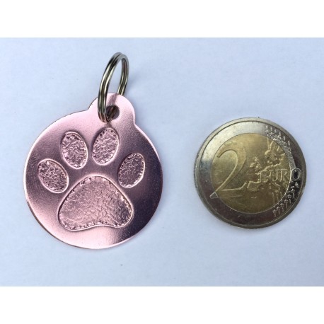 Médaille pour chien patte métal en aluminium 32x35 mm personnalisation 