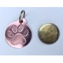 Médaille pour chien patte métal en aluminium 32x35 mm personnalisation 
