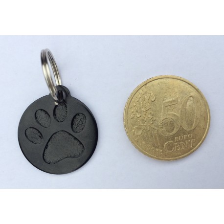 Médaille pour chien patte métal en aluminium 25x25 mm personnalisation