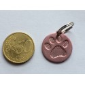 Médaille "patte" ronde rose pour petit et moyen chien gravure 1 face