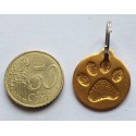 Médaille "patte" ronde orange pour petit et moyen chien gravure 1 face