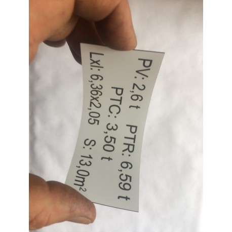 Plaque de Tare adhésive personnalisation en ligne