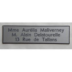plaque de boite aux lettres,  4 lignes