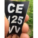 2 plaques immatriculation KTM noire personnalisable moto non homologué