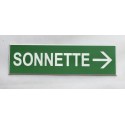 plaque adhésive "SONNETTE + FLECHE" droite verte