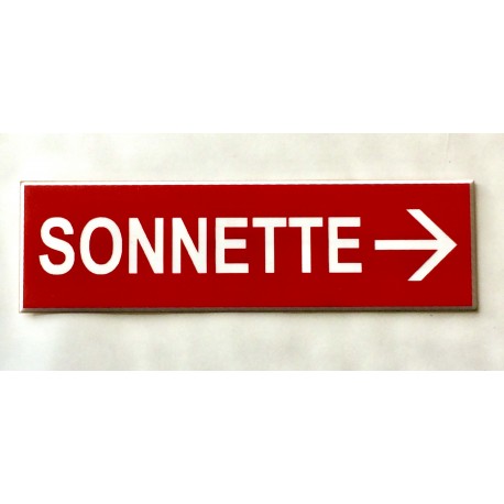 plaque adhésive "SONNETTE + FLECHE" droite rouge