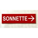 plaque adhésive "SONNETTE + FLECHE" droite rouge