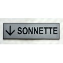 plaque adhésive "SONNETTE + FLECHE" bas argentée