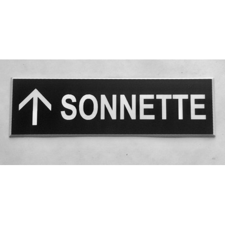 plaque adhésive "SONNETTE + FLECHE" haut noire